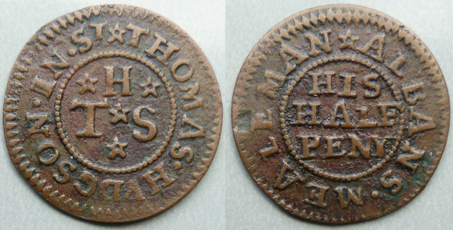 St. Albans, Thomas Hudgson halfpenny token